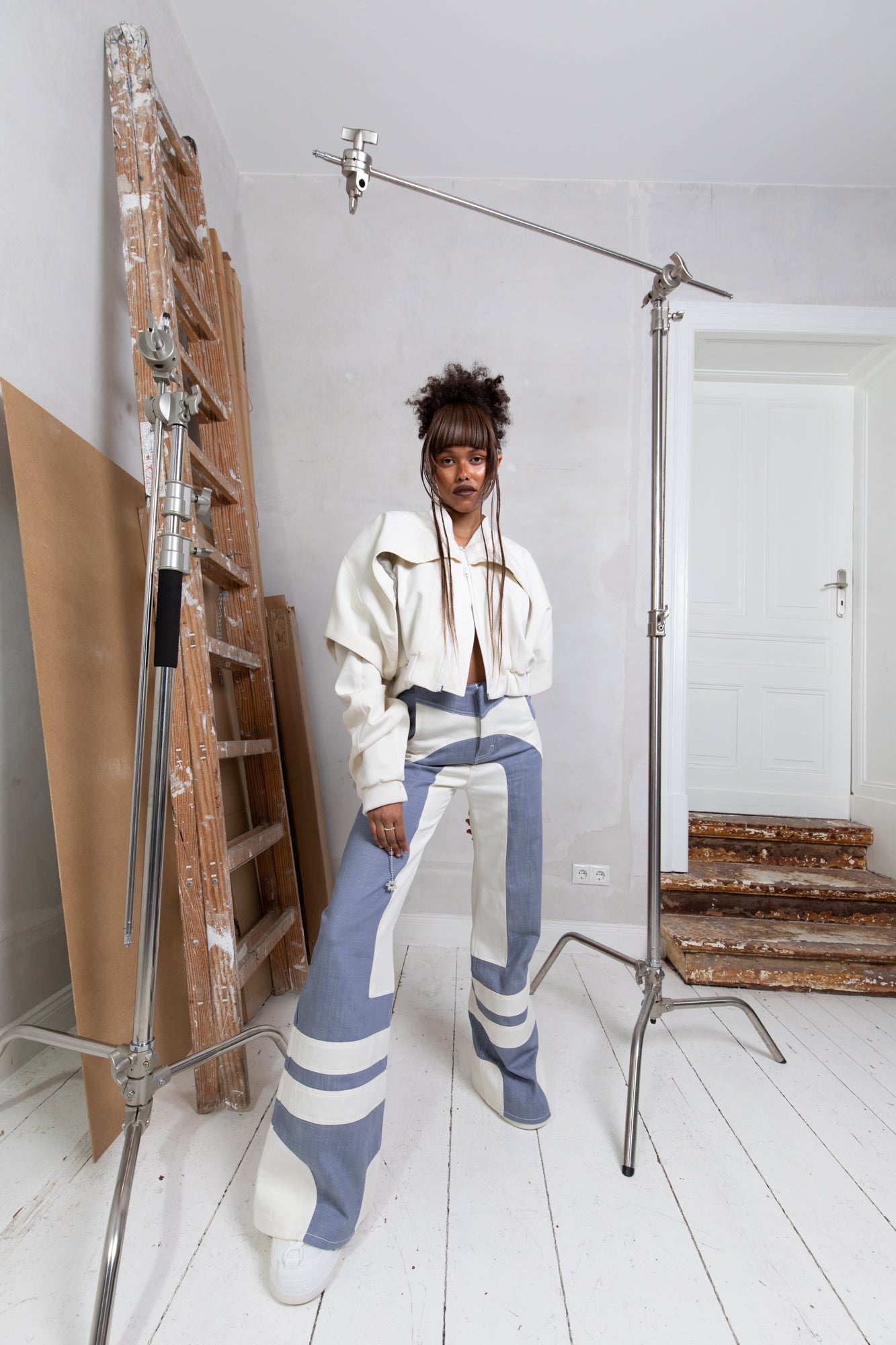White denim "BOGOTA" Bomber jacket