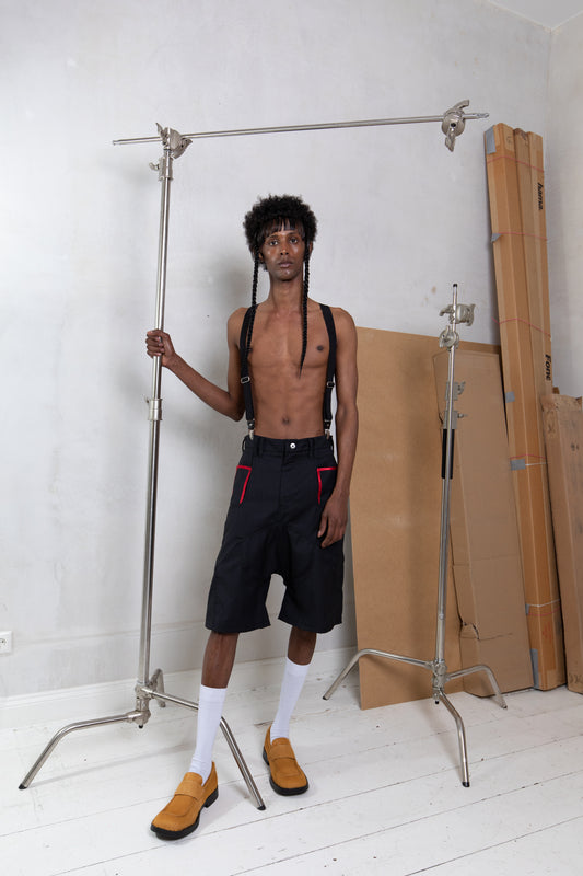 Wool "69"Shorts in Black