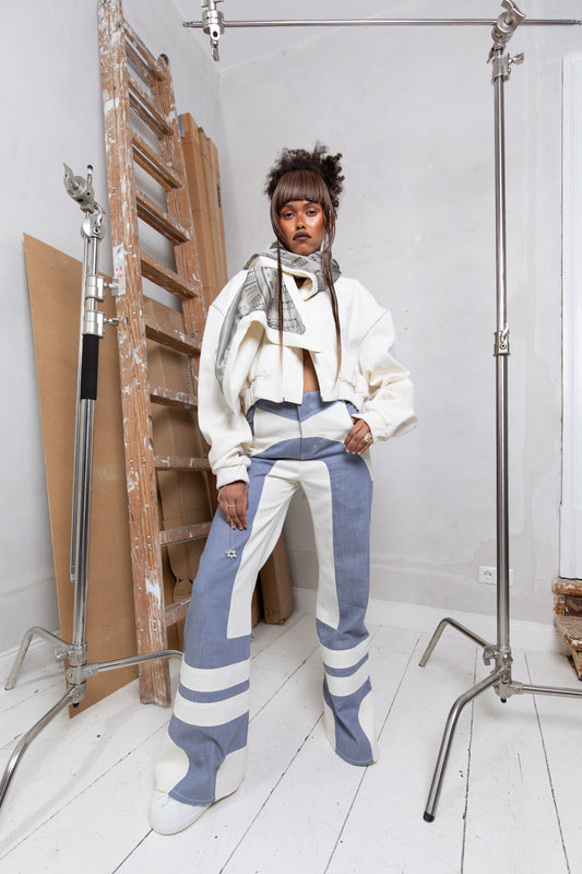 White denim "BOGOTA" Bomber jacket